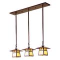 Arroyo Craftsman Carmel 36 Inch 3 Light Linear Suspension Light - CICH-8-3B-AM-BK