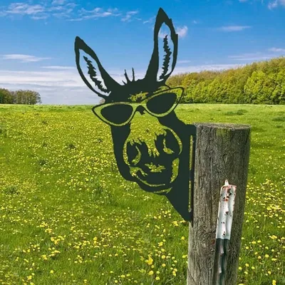 Décoration de clôture de jardin décoration de la maison vache lorgnante en métal illustration