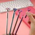 Stylo à tête de diamant en cristal anneau de mariage bureau en plastique bleu violet rose