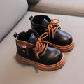 Bottes de rinçage en cuir PU pour garçons et filles chaussures pour enfants anti-alde mode