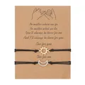 Bracelets de Couple Sun Moon bijoux faits à la main corde tressée Bracelet réglable pour femmes