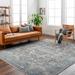 Alina 3'11" x 5'11" Traditional Natural Gray/Ink/Smoke/Multi Brown/Dark Gray/Slate/Black/Charcoal/Light Beige/Blue/Slate Blue/Peach Area Rug - Hauteloom