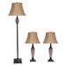 Lalia Homely 3 Piece Lamp Set (2 Table Lamps, 1 Floor Lamp) Bronze - 12x12x27,14x14x58