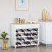 HOMCOM Modern Bar Cabinet, Wine Cabinet with 28-Bottle Wine Rack, Kitchen Sideboard with 2 Storage Drawers for Home Bar, White