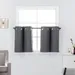 2 Piece Grommet Top 100% Blackout Window Treatment Curtain Tiers Set 27 W x 24 L - Dark Gray