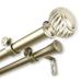 InStyleDesign Barta 1 inch Diameter Adjustable Double Curtain Rod Light gold 66 to 120 inches Bronze Finish