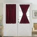 Goory 1-pc Buffalo Checker Plaid French Door Curtain Small Short Window Curtain Blackout Window Drapes with Tieback Black And Red 25.2 x 72 inches