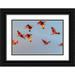 Jaynes Gallery 14x11 Black Ornate Wood Framed with Double Matting Museum Art Print Titled - Caribbean-Trinidad-Caroni Swamp Scarlet ibis birds in flight