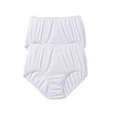 Plus Size Women's Cotton Spandex Lace Detail Brief 2-Pack by Comfort Choice in White Pack (Size 15)