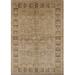 Ahgly Company Indoor Rectangle Mid-Century Modern Light Brown Oriental Area Rugs 8 x 10