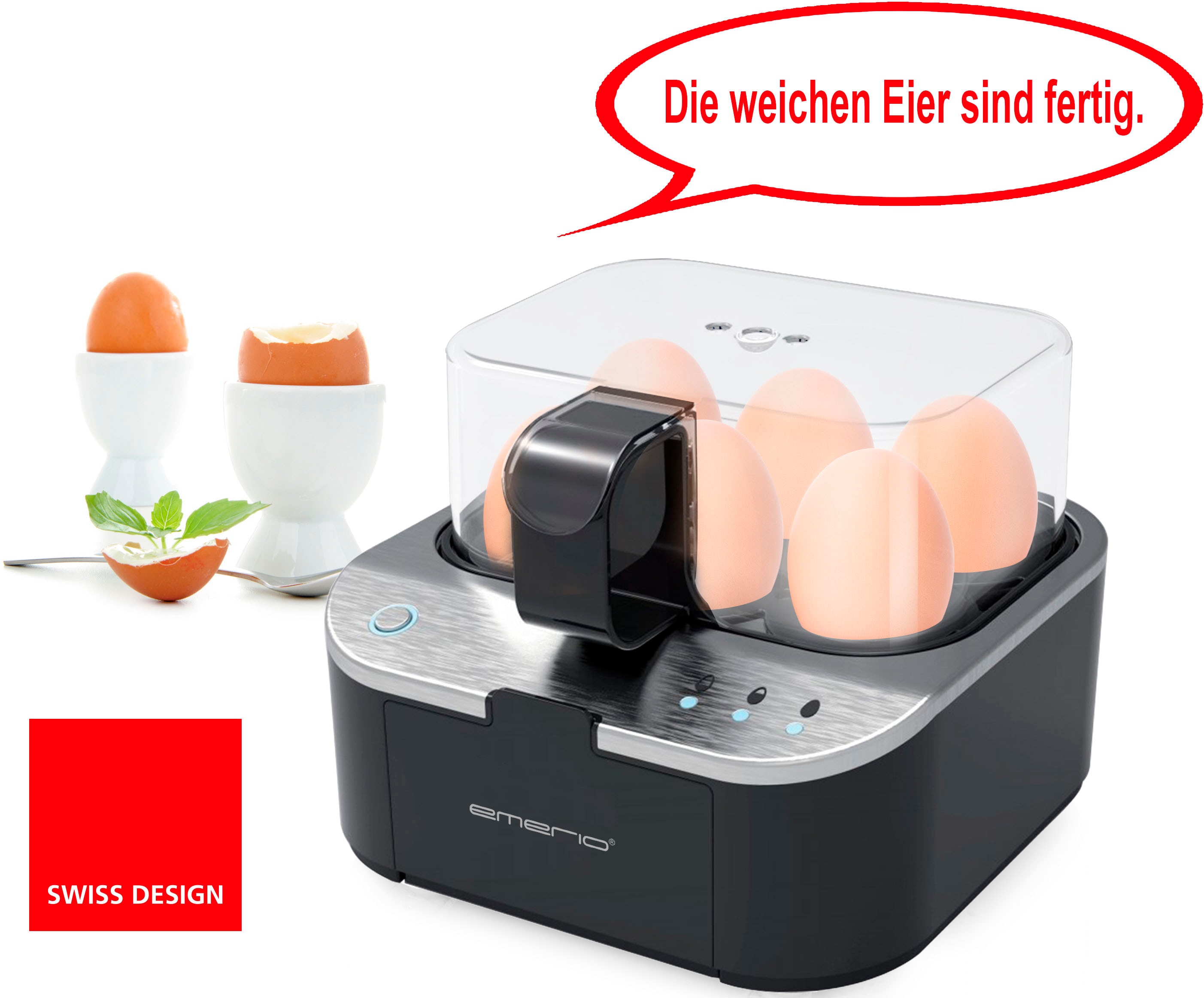 EMERIO Eierkocher "EB-123177", schwarz, B:18cm H:14cm T:16,5cm, Eierkocher Image