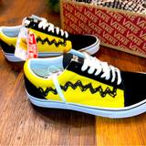 Vans Shoes | Fabulous Rare New Vans Old Skool Size 8 Mens Charlie Brown Shoes Ladies Size 9.5 | Color: Black/Yellow | Size: 8