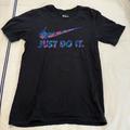 Nike Shirts | Floral “Just Do It” Nike T-Shirt | Color: Black | Size: S