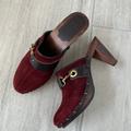 Coach Shoes | Coach Suede Felicia Heeled Clog | Color: Brown/Red | Size: 9