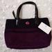 Coach Bags | Coach Shoulder Bag Purse Purple Wool Stripe Patent Leather Black Top Handle. | Color: Black/Purple | Size: Os