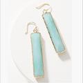 Anthropologie Jewelry | Anthropologie Keegan Drop Earrings Mint Amazonite | Color: Blue/Gold | Size: Os