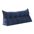 RAKTOV Lumbar Pillow for Bed Sofa Couch, Bedroom Reading Pillow Bolster Pillow, Triangle Headboard Reading Backrest Pillow Back Support with Removable Cover,100x50x20cm,Blue