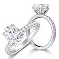 Hitlinker Moissanite Engagement Rings for Women 2ct Oval Cut Promise Wedding Rings