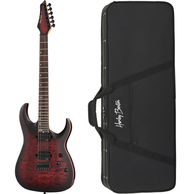Harley Benton Amarok-6 BKRD Quilted B Bundle