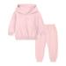 QIPOPIQ Coats for Girls Clearance Kid s Tracksuits 2 Piece Athletic Hoodie Tracksuit Set Activewear Solid Sweatshirt Sweatpant Sports Set for Boys Girls Sweatsuit