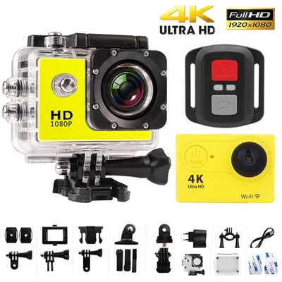 Mini Caméra d'Action Ultra HD 4K 30FPS 170D Étanche Sous-Marine Casque Vidéo Statique
