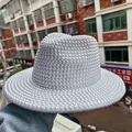 Chapeau fedora avec perles beiges pour hommes et femmes chapeau de soirée sur scène