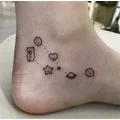 Tatouages Temporaires Noirs Imperméables pour Homme et Femme Design de Dessin Animé Art Corporel