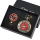 Coffret de montre de poche à quartz pompier rouge unique collier pendentif pompier punk meilleurs