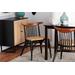 bali & pari Parthenia Mid-Century Modern Two-Tone Black and Walnut Brown Finished Mahogany Wood and Natural Rattan Dining Chair - Wholesale Interiors Promedane-Black Rattan-DC