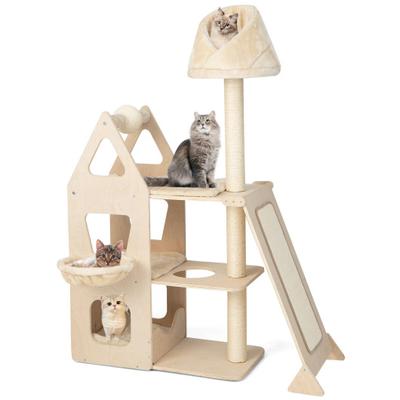 Costway Multi-Level Cat Tree with Sisal Scratching Post-Beige