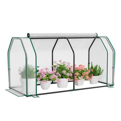 Costway 47.5 x 21.5 x 24 Inch Mini Greenhouse with Roll-up Zipper Door