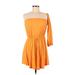 ASOS Casual Dress - Mini Open Neckline 3/4 sleeves: Orange Print Dresses - Women's Size 6