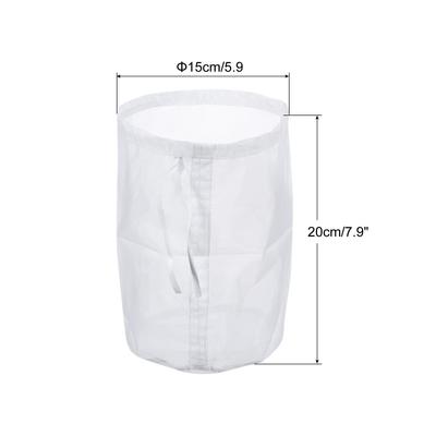 100 Mesh Paint Filter Bag 5.9" Dia Nylon Strainer with Drawstring 2Pcs - White