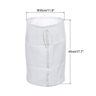 100 Mesh Paint Filter Bag 11.8" Dia Nylon Strainer with Drawstring for Filtering - White