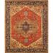 Canvello Serapi Hand-Knotted Rust/Navy Wool Area Rug- 5'10" X 9' - Rust - Navy - 6' 1" X 9' 0"