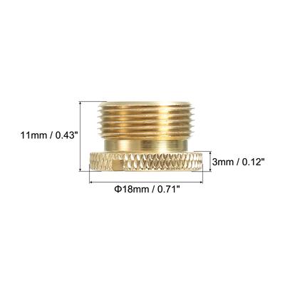 Mic Stand Adapter 1/4 Female to 5/8 Male Brass Adapter Gold 2 Pack