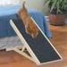 Dog Ramp Height Adjustable Wooden Folding Pet Ramp with Paw Traction Mat Portable Dog Safety Ramp for Beds, Cars, Sofas - Small