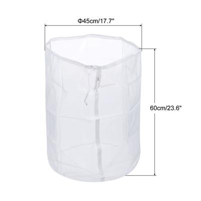 120 Mesh Paint Filter Bag 17.7" Dia Nylon Strainer with Drawstring 2Pcs - White