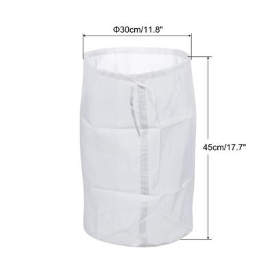 120 Mesh Paint Filter Bag 11.8" Dia Nylon Strainer with Drawstring for Filtering - White