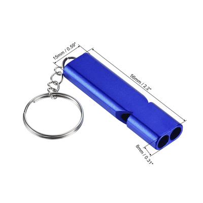 3Pcs Emergency Survival Whistle, Double Tubes Whistles Super Loud, Dark Blue - Dark Blue