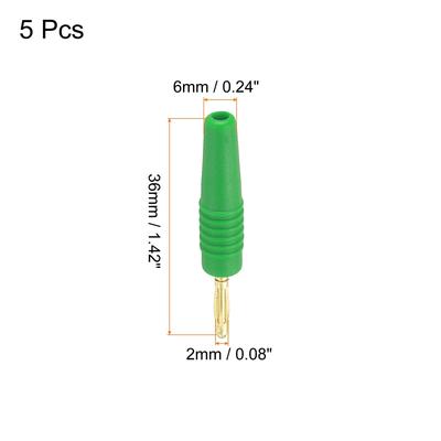 Speaker Banana Plugs Connector Jack Connector 2mm Gold-Plated Copper Green