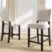 Rustic Wooden Counter Height Upholstered Dining Chairs (Set of 2)