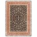 Canvello Tabriz Hand-Knotted Silk & Wool Area Rug- 9' X 12' - Navy - Red - 9' 0" x 12' 0"