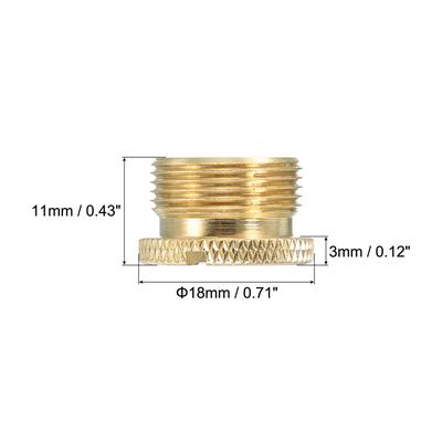 Mic Stand Adapter 3/8 Female to 5/8 Male Brass Adapter Gold 2 Pack