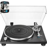 Audio-Technica AT-LPW30BKR Fully Manual Belt-Drive Turntable Bundle with 2 YR CPS Enhanced Protection Pack