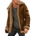 JDEFEG Men S Flannel Jackets Men Plus Size Winter Coat Lapel Collar Long Sleeve Padded Leather Jacket Vintage Thicken Coat Sheepskin Jacket Tail Flannel Shirts for Men Clear Xxxxxl