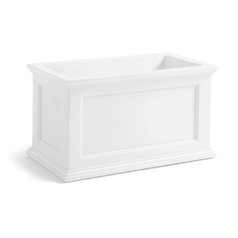 Devon Easy-Care Rectangular Planter - White - Grandin Road