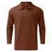 Gubotare Long Sleeve Polo Shirts For Men Big And Tall Men s Summer Polo Shirt Short Sleeve Casual Outdoor Golf Tennis Polo Solid Quick Dry 3 Buttons Tops Coffee L