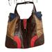 Jessica Simpson Bags | Jessica Simpson Shoulder Brown Red Blue Leather Hobo Bag | Color: Blue/Brown/Red | Size: Os