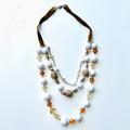 Anthropologie Jewelry | 3/$30anthro Triple Three Strand Beaded Bib Necklace | Color: Brown/Tan | Size: Os